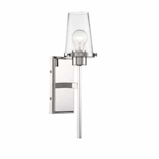 100W Rector Series Wall Sconce w/ Clear Seeded Glass, Polished Nickel