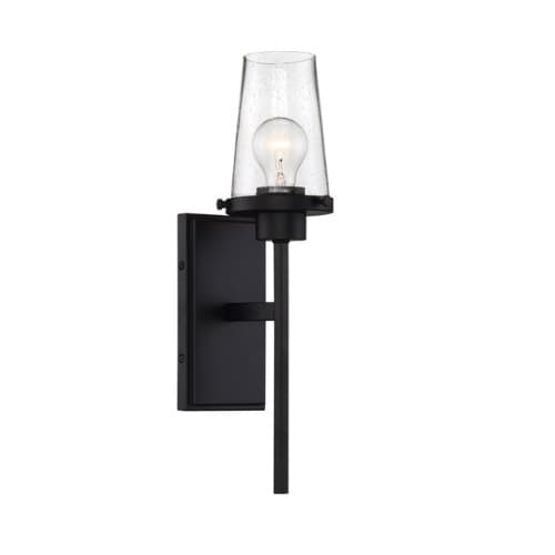 100W Rector Series Wall Sconce w/ Clear Seeded Glass, Aged Bronze