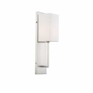 60W Vesey Series Wall Sconce w/ White Linen Shade, Brushed Nickel