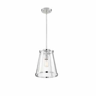 100W Bruge Series Pendant Light w/ Clear Glass, Polished Nickel