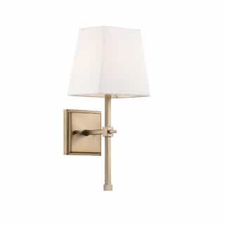 Nuvo 60W Highline Series Vanity Light w/ White Linen Shade, Burnished Brass