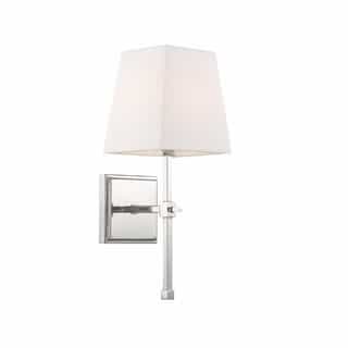 Nuvo 60W Highline Series Vanity Light w/ White Linen Shade, Polished Nickel