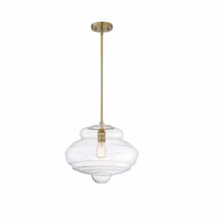 Nuvo 100W Storrier Series Pendant Light w/ Clear Glass, Burnished Brass