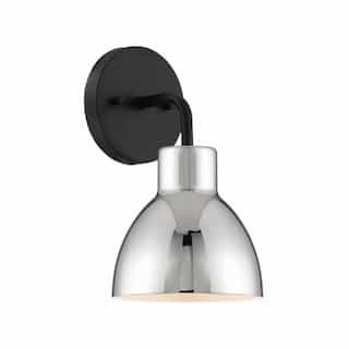 Nuvo 100W Sloan LED Vanity Fixture, 1 Light, Matte Black and Polished Nickel Finish