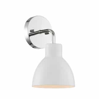 Nuvo 100W Sloan LED Vanity Fixture, 1 Light, Polished Nickel and Matte White Finish