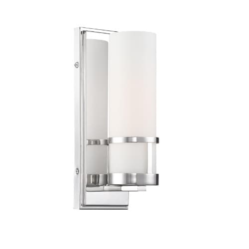 100W Caryle Series Vanity Light, Etched Opal Glass, Polished Nickel
