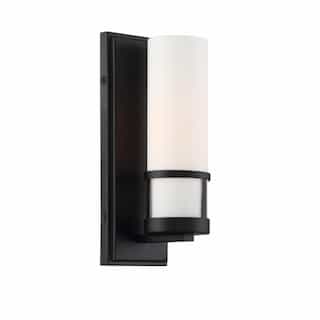 100W Caryle Series Vanity Light, Etched Opal Glass, Aged Bronze