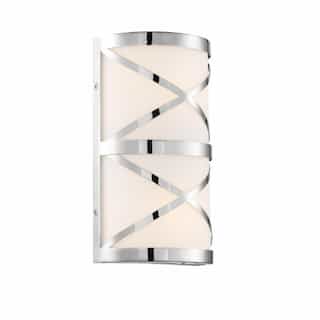 100W Sylph Series Vanity Light w/ Satin White Glass, 2 Lights, Polished Nickel