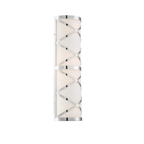 100W Sylph Series Vanity Light w/ Satin White Glass, 4 Lights, Polished Nickel