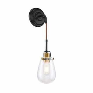 Nuvo 60W Toleo LED Wall Sconce w/ Clear Glass, 1 Light, Vintage Brass