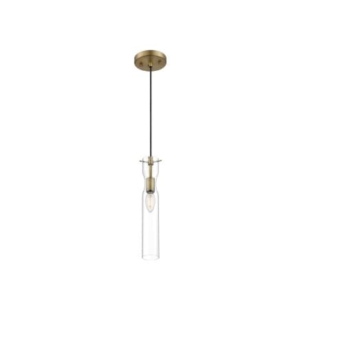 60W Spyglass Series Mini Pendant Light w/ Clear Glass, Vintage Brass