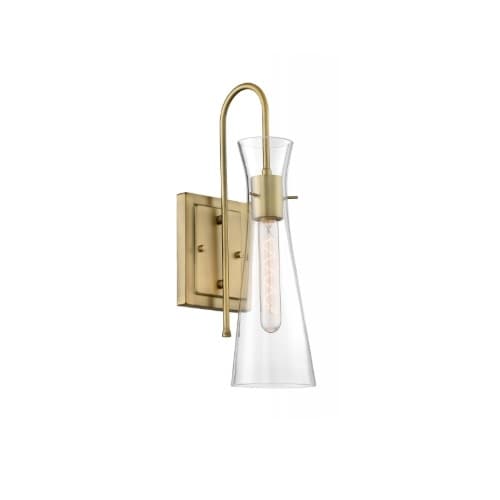 Nuvo 60W Bahari Series Wall Sconce w/ Clear Glass, Vintage Brass