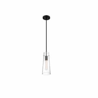 60W Alondra Series Mini Pendant Light w/ Clear Glass, Black