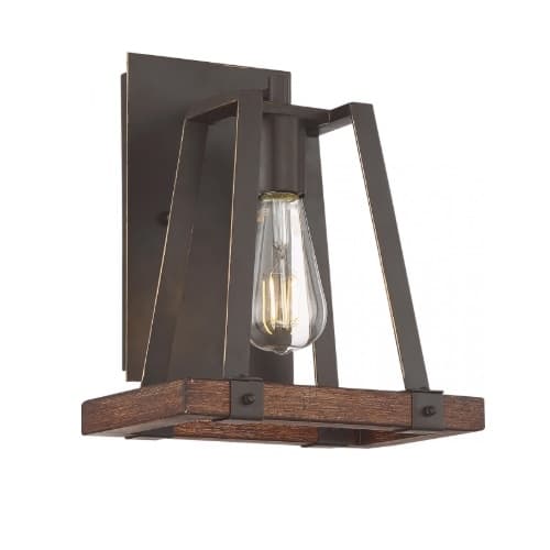 60W Outrigger Series Wall Sconce, Mahogany Bronze & Nutmeg