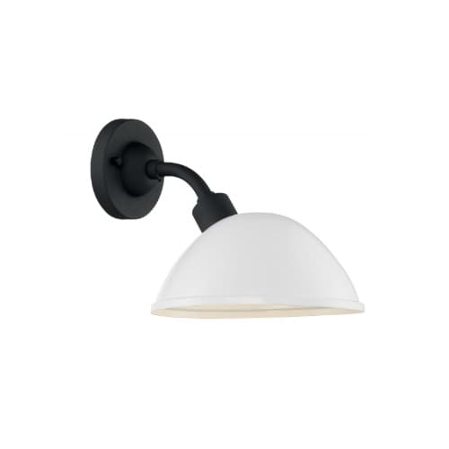 60W South Street Series Small Wall Sconce, Gloss White & Textured Black