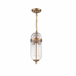 60W Fathom Series Pendant Light w/ Clear Glass, 2 Lights, Vintage Brass