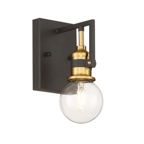 60W Intention LED Vanity Fixture, 1 Light, Warm Brass and Black Finish