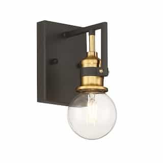 Nuvo 60W Intention LED Vanity Fixture, 1 Light, Warm Brass and Black Finish