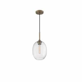 Nuvo 60W Aria Series Small Pendant Light w/ Seeded Glass, Burnished Brass