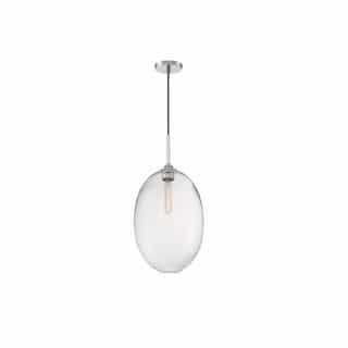 60W Aria Series Large Pendant Light w/ Clear Seeded Glass, Polished Nickel
