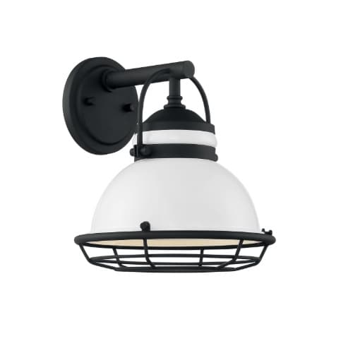Nuvo 60W Upton Series Wall Sconce, Gloss White & Black