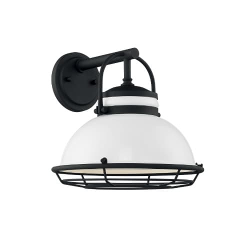 Nuvo 60W Upton Series Wall Sconce, Gloss White & Textured Black