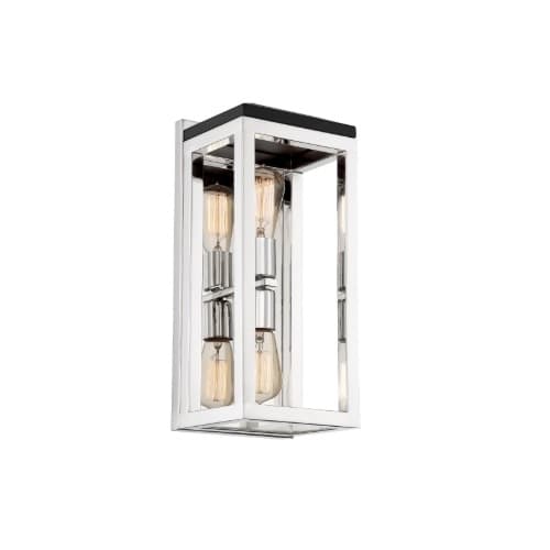 Nuvo 100W Cakewalk Series Wall Sconce, 2 Lights, Polished Nickel & Black