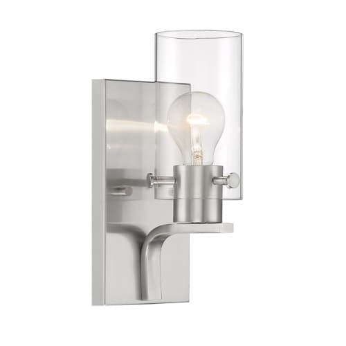 60W Sommerset Series Vanity Light w/ Clear Glass, Brushed Nickel