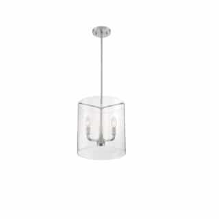 60W Sommerset Series Pendant Light w/ Clear Glass, 3 Lights, Brushed Nickel