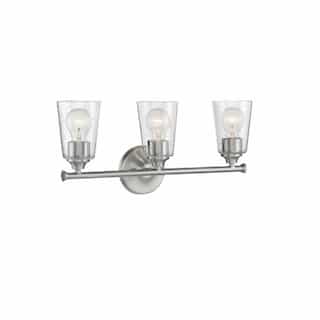 Nuvo 60W Bransel Series Vanity Light w/ Seeded Glass, 3 Lights, Brushed Nickel