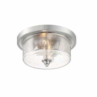 Nuvo 60W Bransel Series Flush Mount Ceiling Light w/ Seeded Glass, 2 Lights, Brushed Nickel