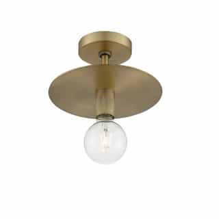 60W Bizet Series Semi Flush Ceiling Light, Vintage Brass
