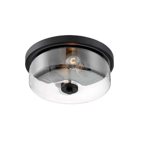 Nuvo 60W Sommerset Series Flush Mount Ceiling Light w/ Clear Glass, Matte Black