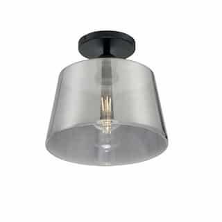 10" 100W Motif Series Semi-Flush Mount Ceiling Light w/ Smoked Glass, Black