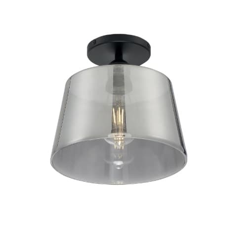 Nuvo 10" 100W Motif Series Semi-Flush Mount Ceiling Light w/ Smoked Glass, Black