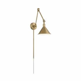 Nuvo 120V Delancey Swing Arm Lamp w/ Switch, E26, Burnished Brass