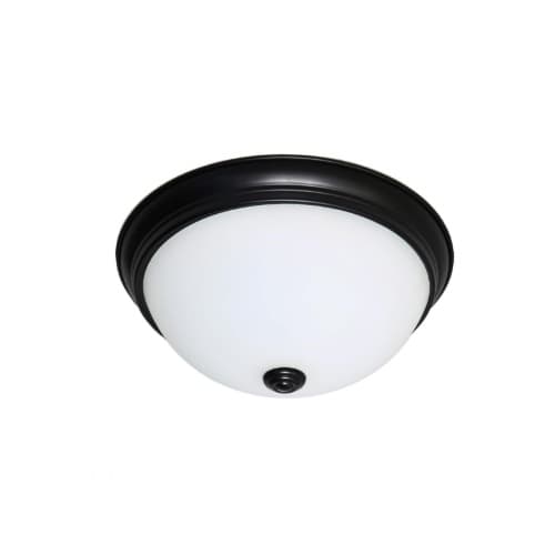 16.5W LED Flush Dome Fixture w/ Frosted Glass, Mahogany Bronze