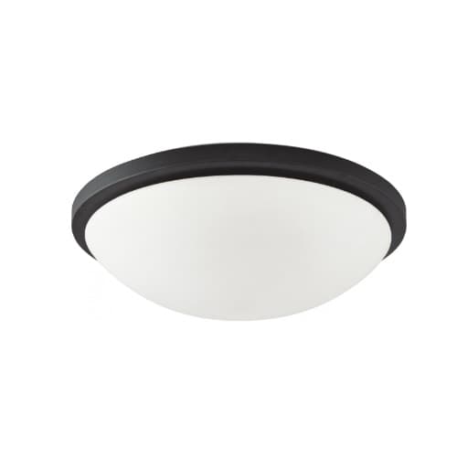 Nuvo 17" 25W LED Flush Mount Ceiling Light w/ Frosted Glass, Dim, 2125 lm, 3000K, Black