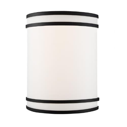 10W Glamour LED Wall Sconce w/ White Acrylic Lens, 850 lm, 3000K, Matte Black