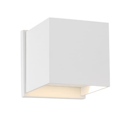 Nuvo 5W LED Square Wall Sconce, Dimmable, 240 lm, 3000K, White