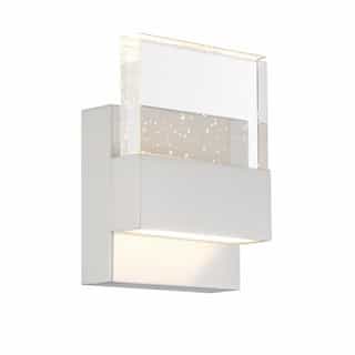 15W LED Ellusion Series Wall Sconce w/ Seeded Glass, Dim, 675 lm, 3000K, Polished Nickel