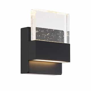 15W LED Ellusion Series Wall Sconce w/ Seeded Glass, Dim, 675 lm, 3000K, Matte Black