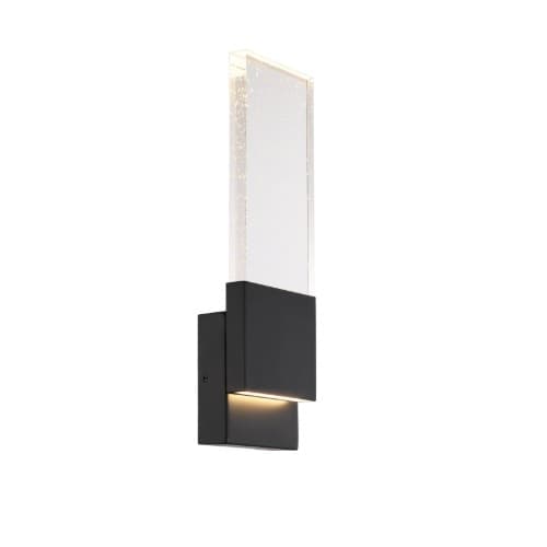13W LED Ellusion Series Large Wall Sconce w/ Seeded Glass, Dim, 700 lm, 3000K, Black