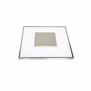 Nuvo 13" 26W LED Square Flush Mount Ceiling Light, Dimmable, 1600 lm, 3000K, Brushed Nickel