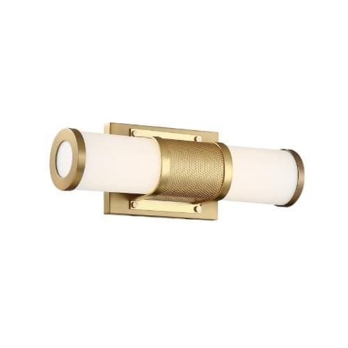12" 13W LED Vanity Light w/ Frosted Acrylic Lens, Dim, 1105 lm, 3000K, Brushed Brass
