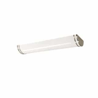 Satco 4-ft 52W LED Linear Flush Mount, 4680 lm, 120V, CCT Selectable, Nickel