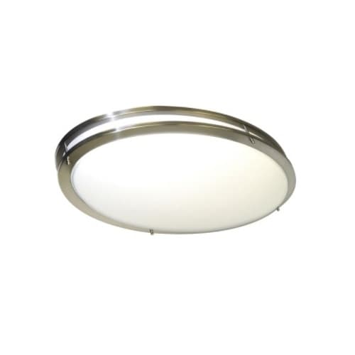 Satco 2-ft 52W LED Oval Flush Mount, 4680 lm, 120V, CCT Selectable, Nickel