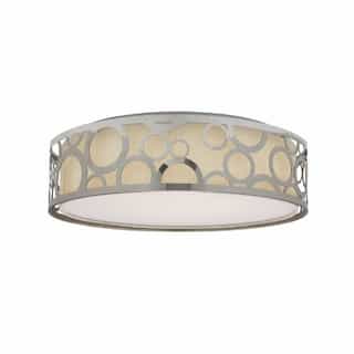 Nuvo 15" 20W LED Contemporary Flush Mount Ceiling Light, Dim, 1400 lm, 3000K, Polished Nickel