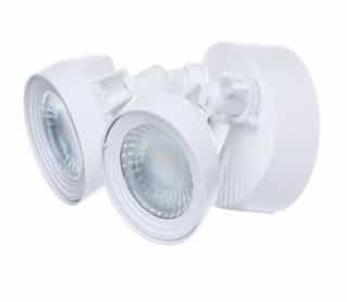 24W Dual Head LED Security Light w/Motion Sensor, White, 3000K