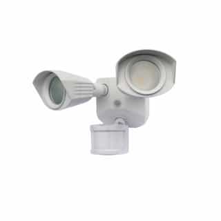 20W LED Dual Head Security Light w/ Motion Sensor, 1900 lm, 3000K, White
